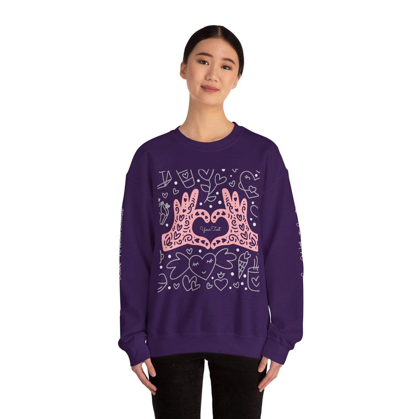 Heartfelt Love Crewneck Sweatshirt - Cute and Cozy