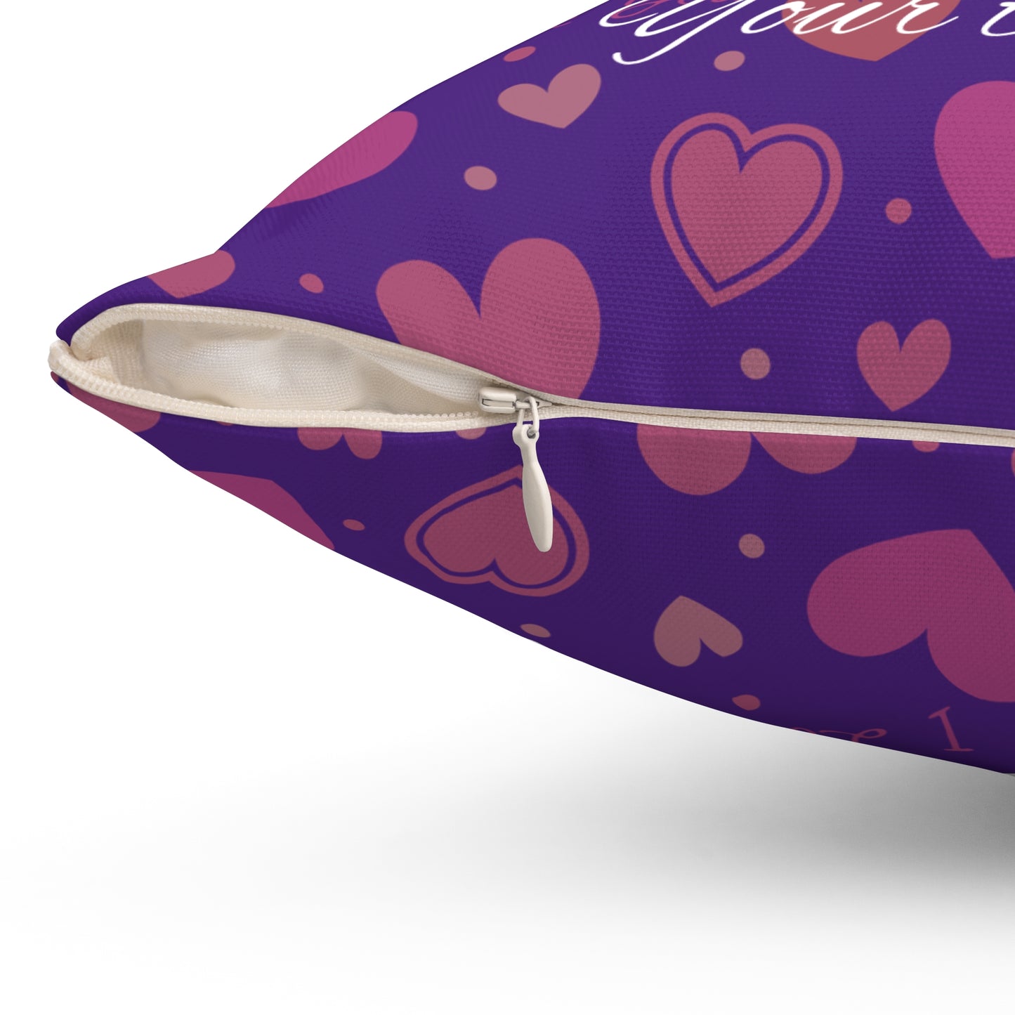 Miss You Mom Heart-Filled Square Pillow | Cozy Gift for Mother's Day