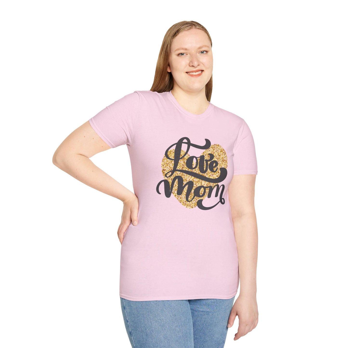 Love Mom Unisex Softstyle T-Shirt - Perfect Gift for Mother's Day