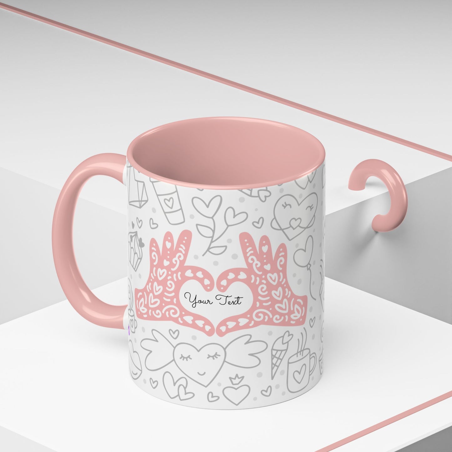 Sweetheart Accent Coffee Mug - 11oz & 15oz - Cute Design for Coffee Lovers
