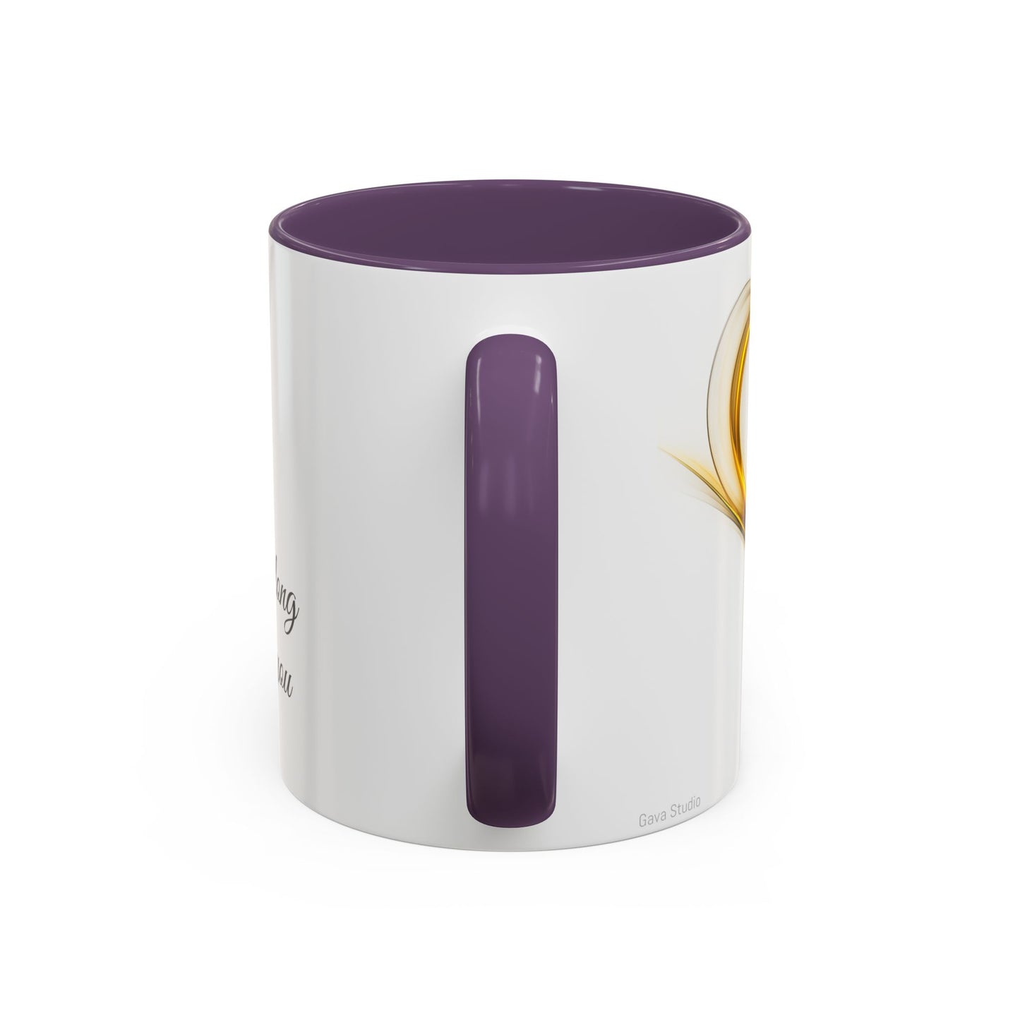 Coffee Mug - Modern Abstract Golden Heart Design - Romantic Gift for Love One