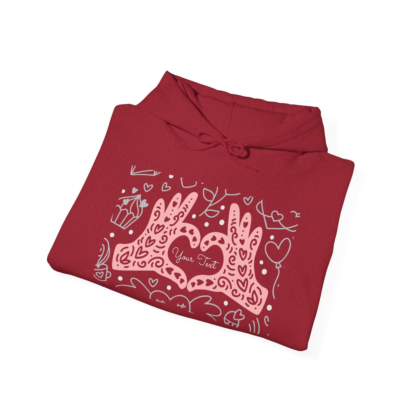 Love Hands Unisex Hooded Sweatshirt - Cozy & Cute for Couples and Friends