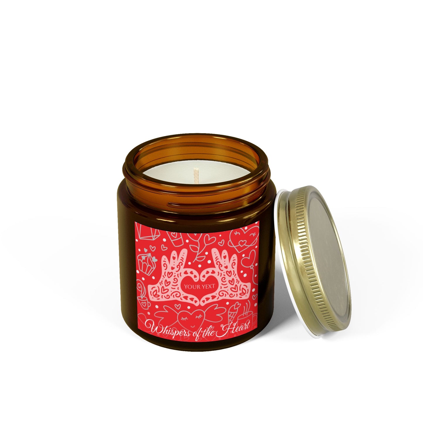 Personalized Scented Candles - Coconut Apricot Wax, Heartfelt Design
