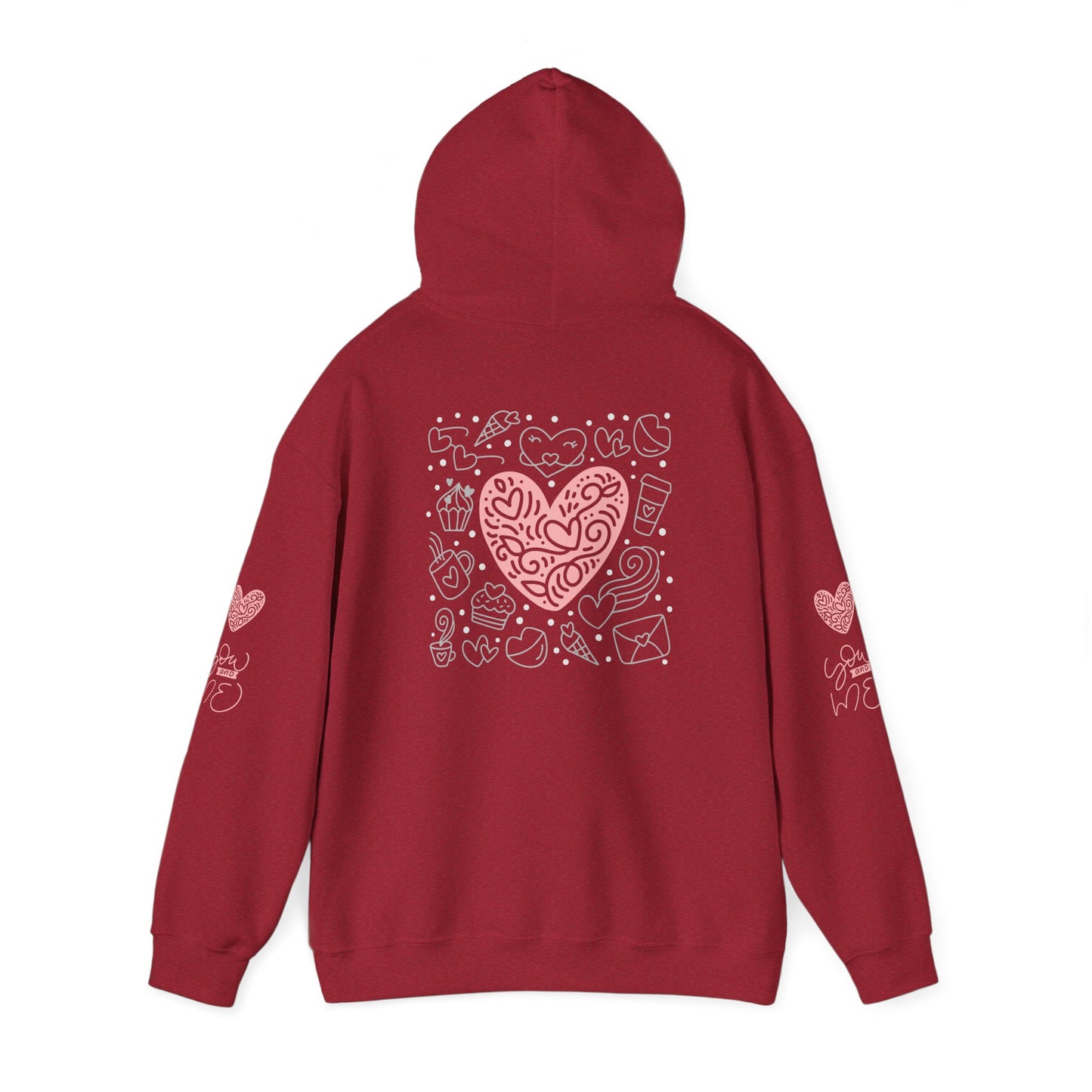 Love Hands Unisex Hooded Sweatshirt - Cozy & Cute for Couples and Friends