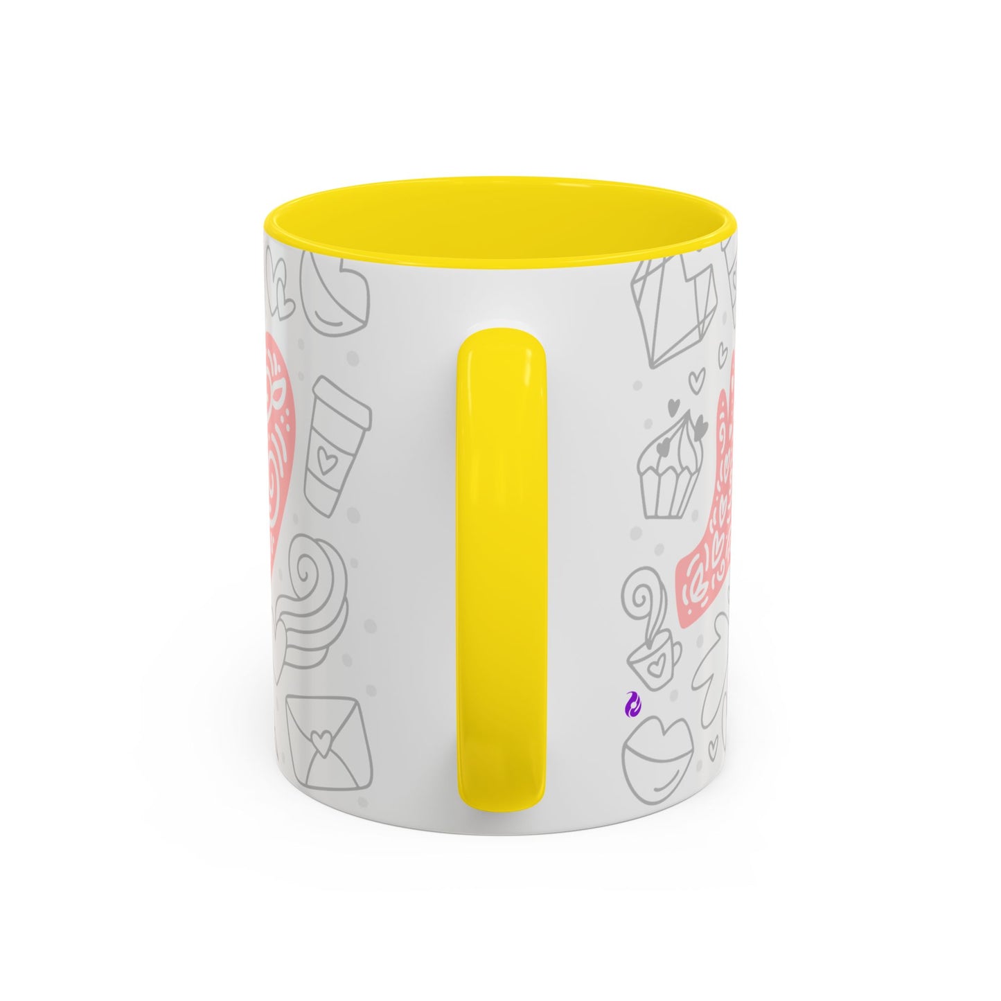 Sweetheart Accent Coffee Mug - 11oz & 15oz - Cute Design for Coffee Lovers