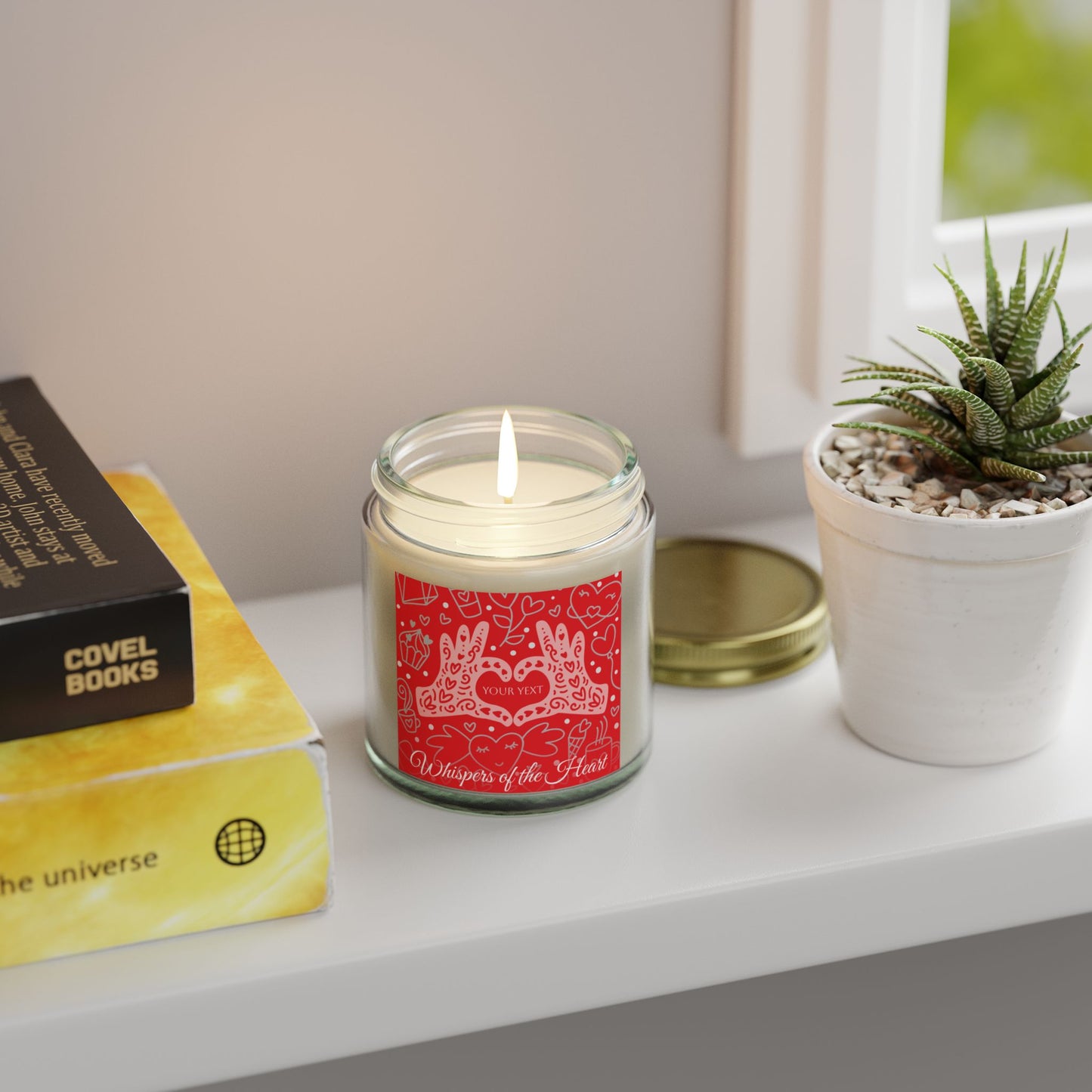 Personalized Scented Candles - Coconut Apricot Wax, Heartfelt Design