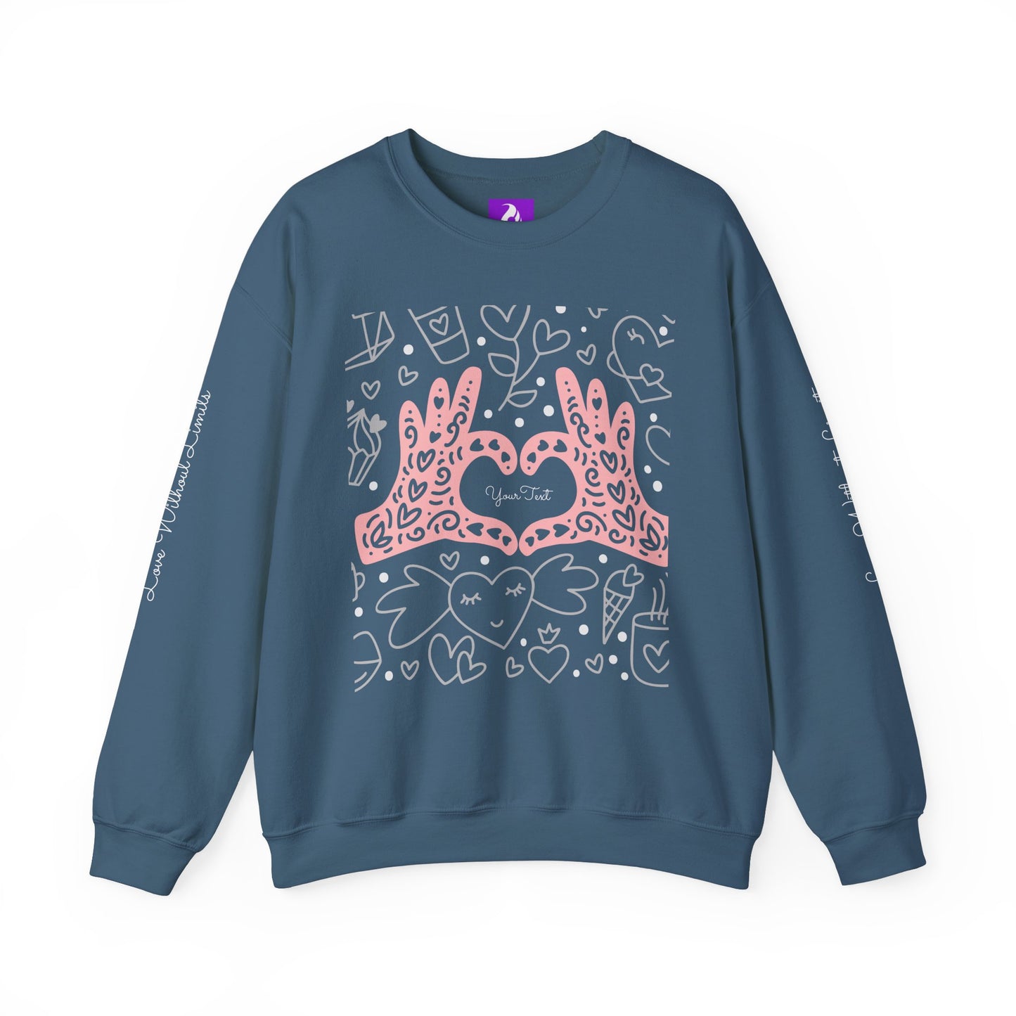Heartfelt Love Crewneck Sweatshirt - Cute and Cozy
