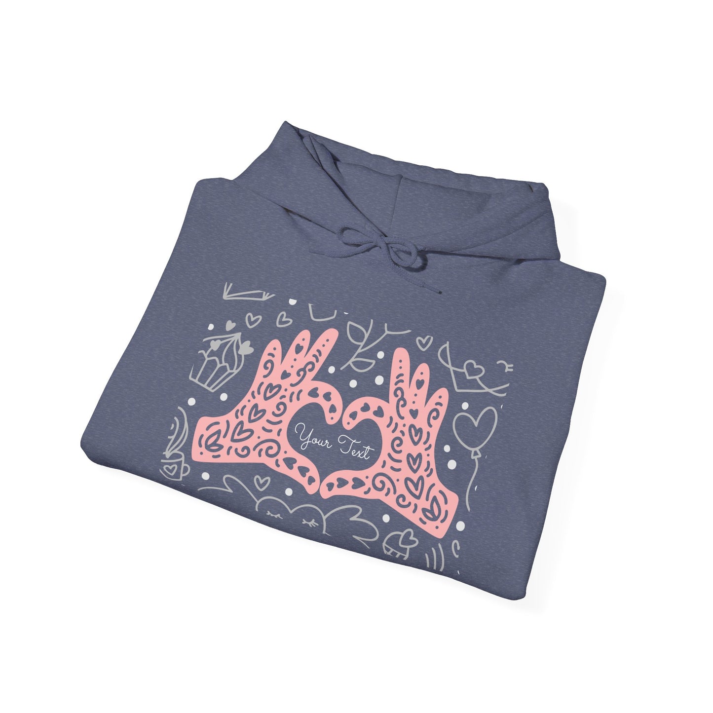 Love Hands Unisex Hooded Sweatshirt - Cozy & Cute for Couples and Friends