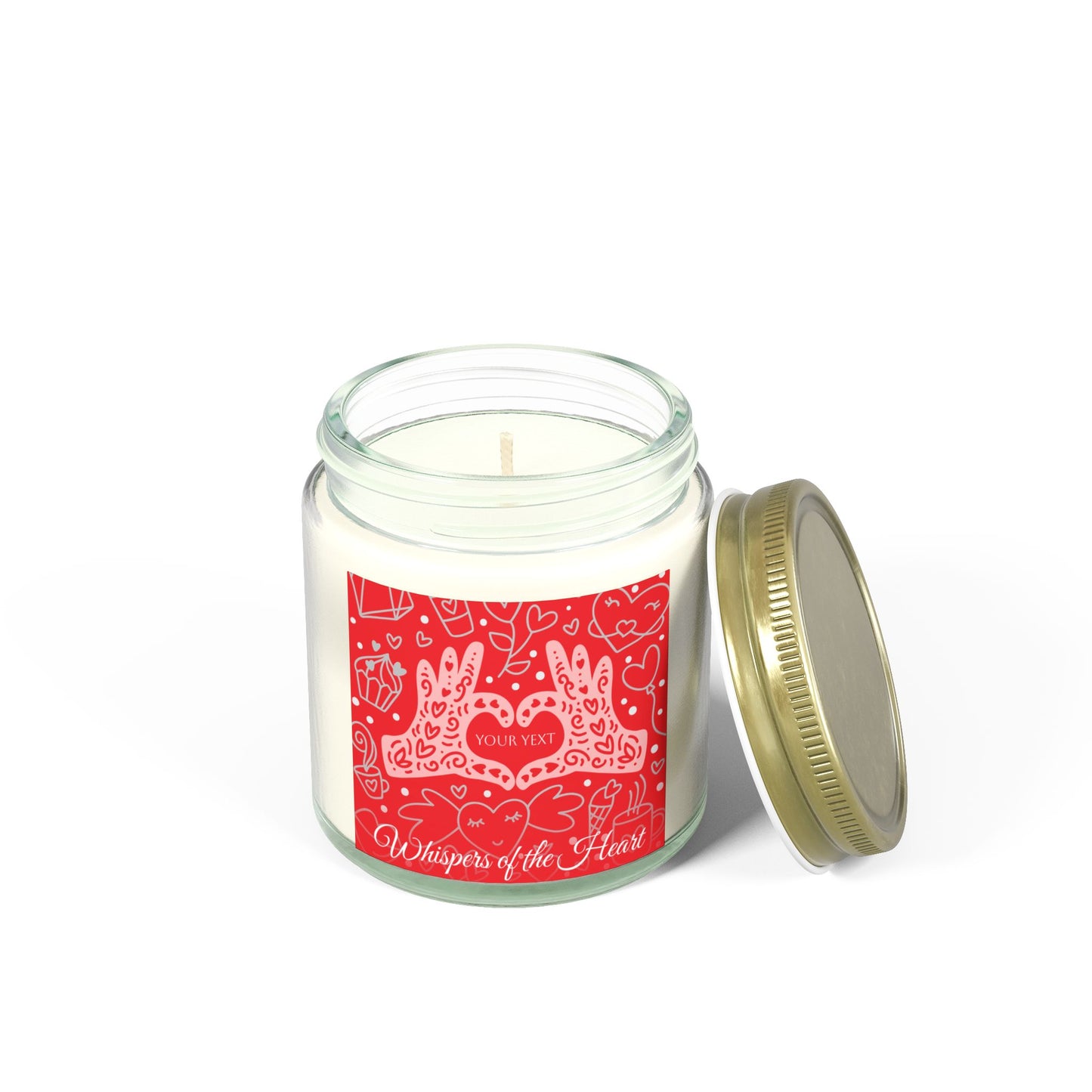 Personalized Scented Candles - Coconut Apricot Wax, Heartfelt Design
