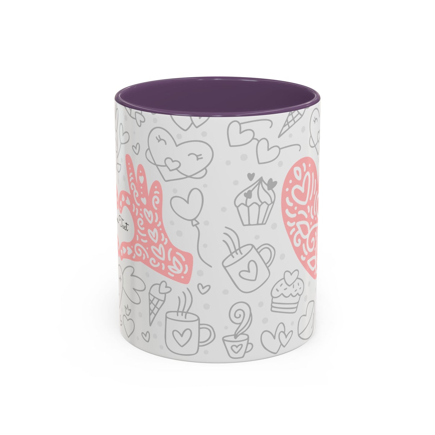 Sweetheart Accent Coffee Mug - 11oz & 15oz - Cute Design for Coffee Lovers