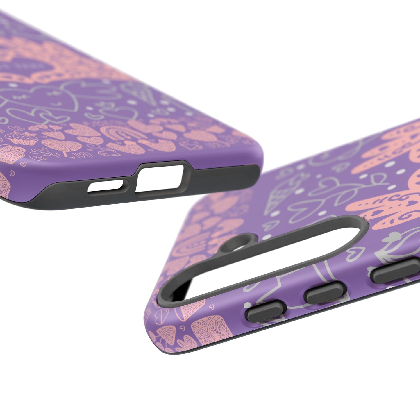 Colorful Heart Pattern Phone Case - Customizable Tough Case