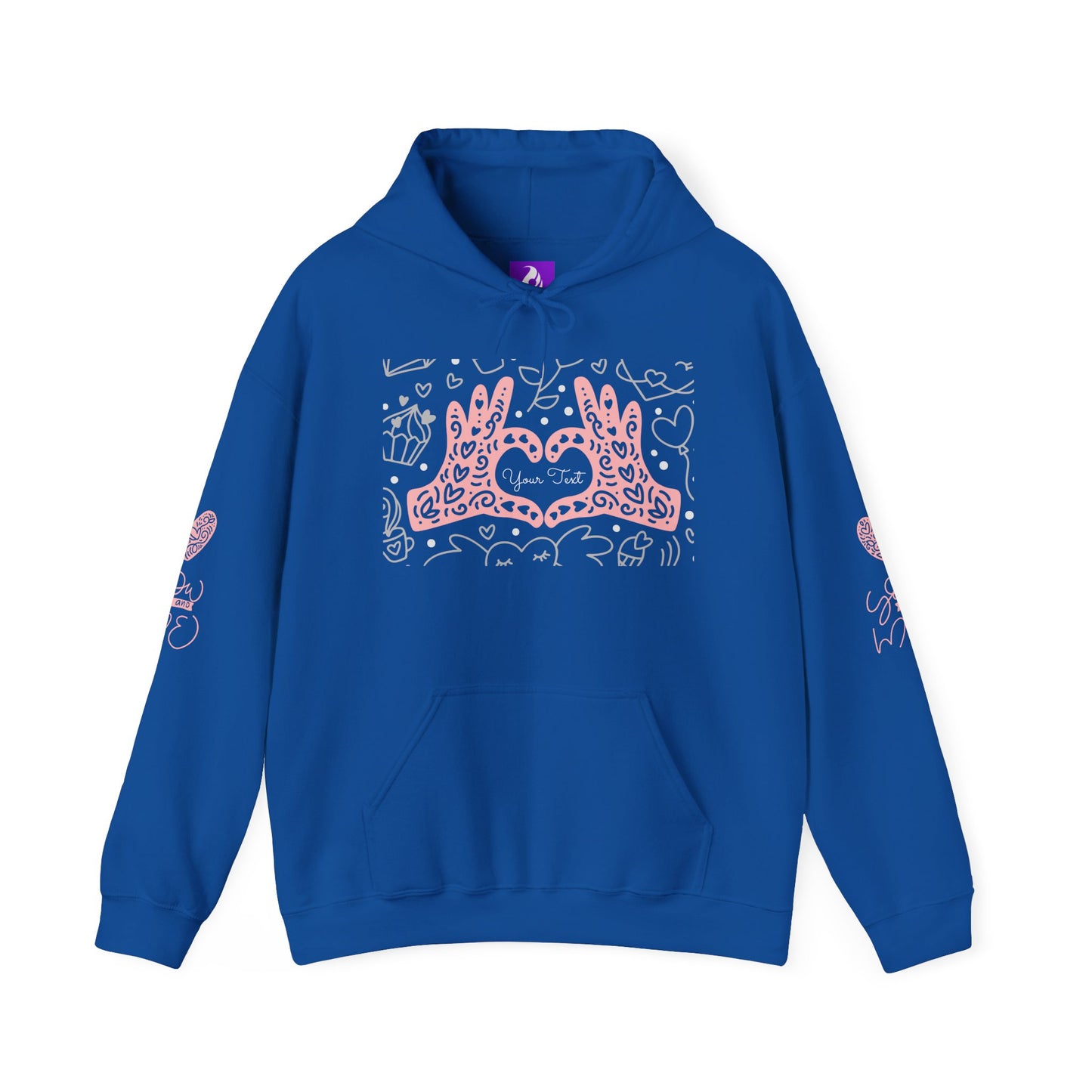 Love Hands Unisex Hooded Sweatshirt - Cozy & Cute for Couples and Friends