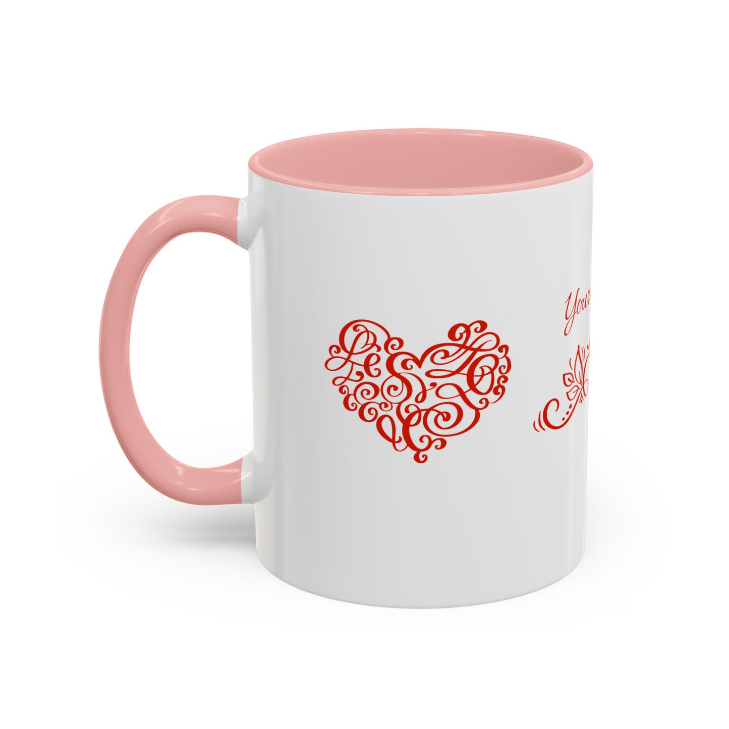 Personalized Accent Coffee Mug – “Heart Whispers” by Gava Studio