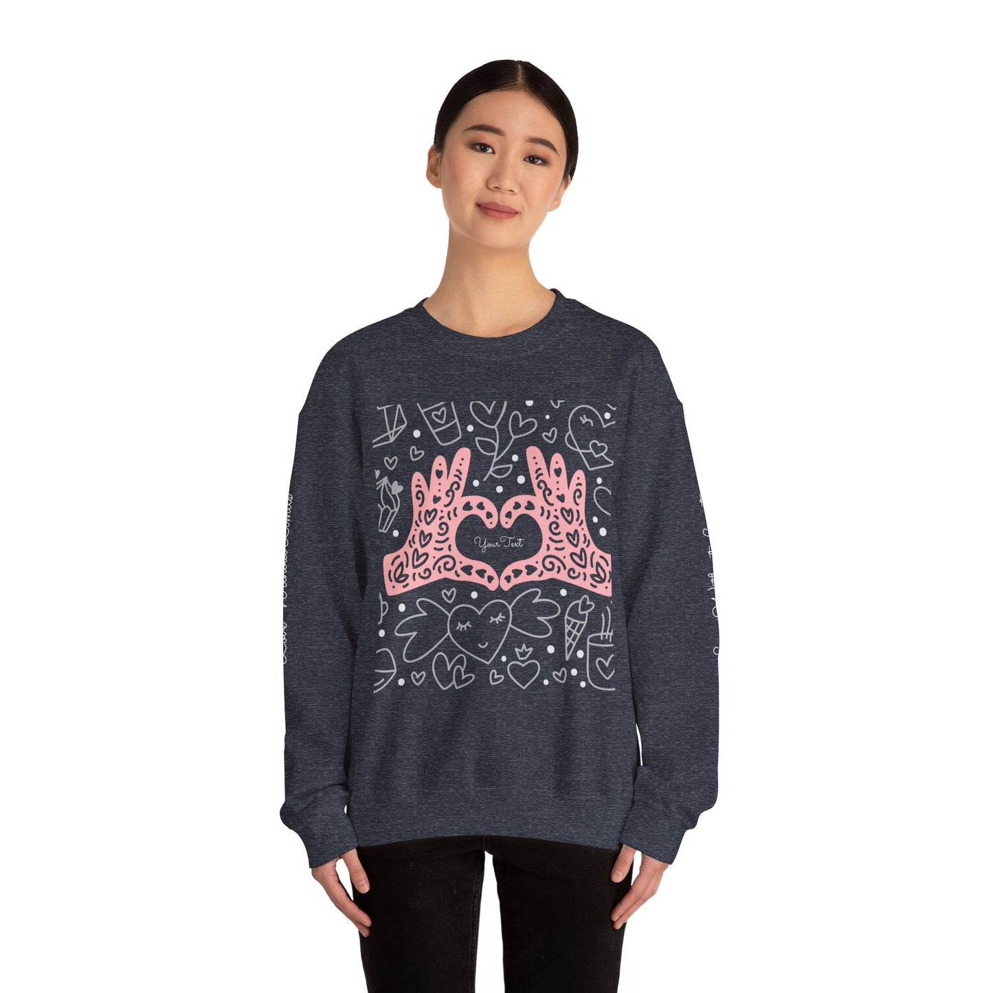 Heartfelt Love Crewneck Sweatshirt - Cute and Cozy