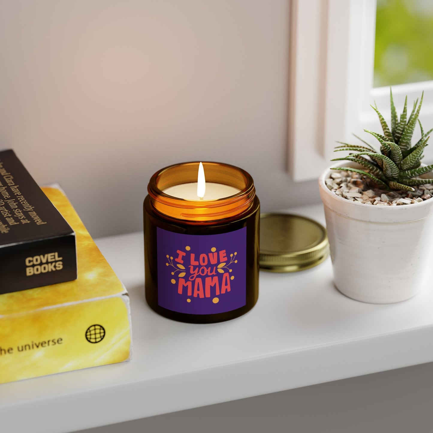 Scented Candles - "I Love You Mama" - Coconut Apricot Wax - Perfect Gift for Mother's Day and Celebrations