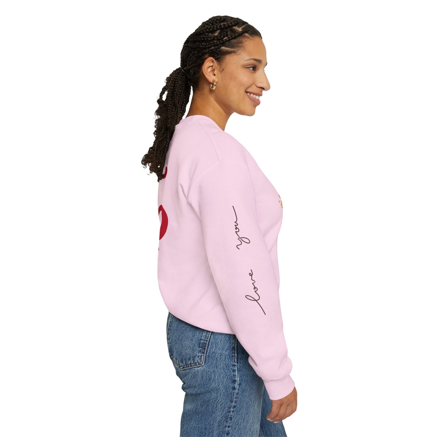 Love You Mom Crewneck Sweatshirt - Best Mom Gift for Mother's Day