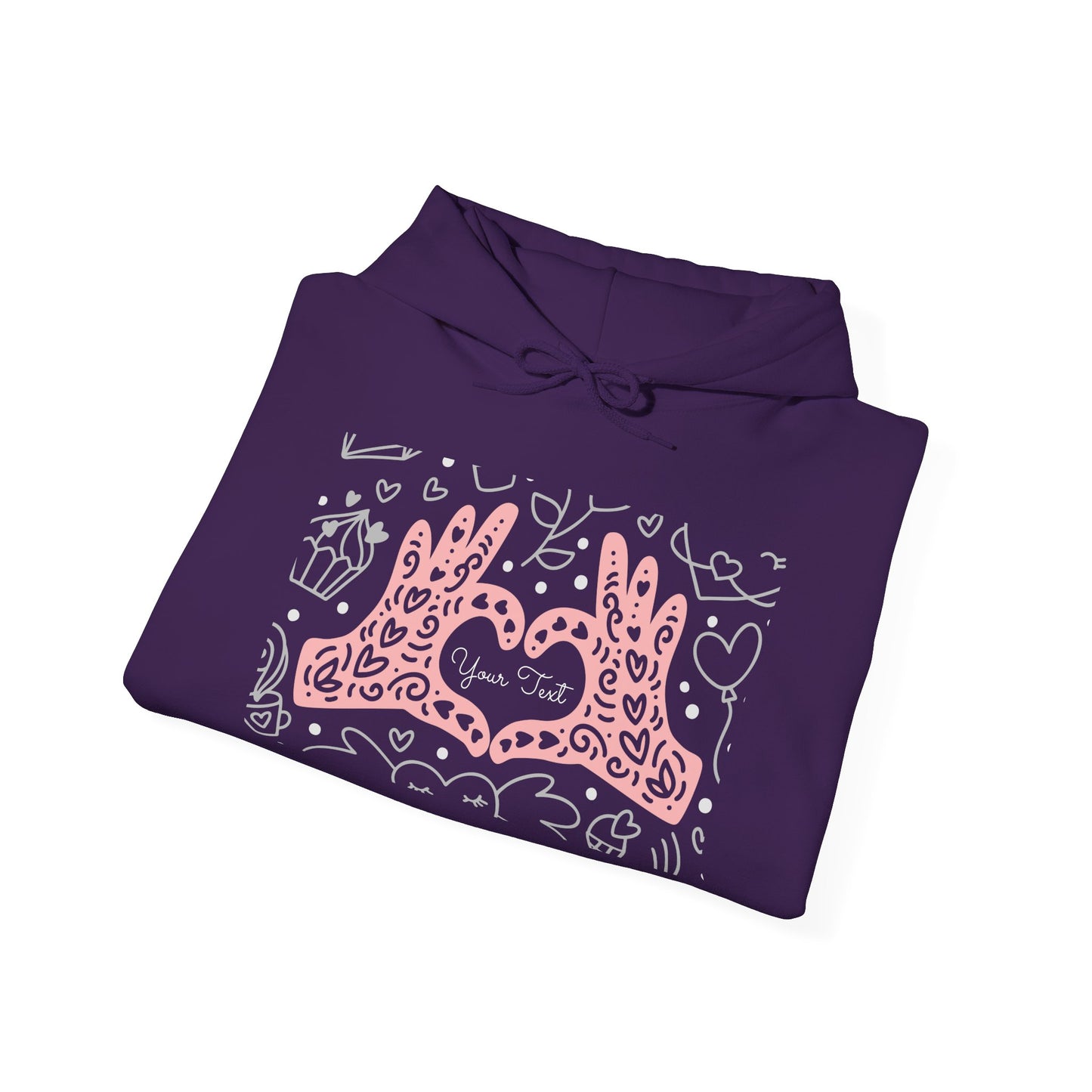 Love Hands Unisex Hooded Sweatshirt - Cozy & Cute for Couples and Friends