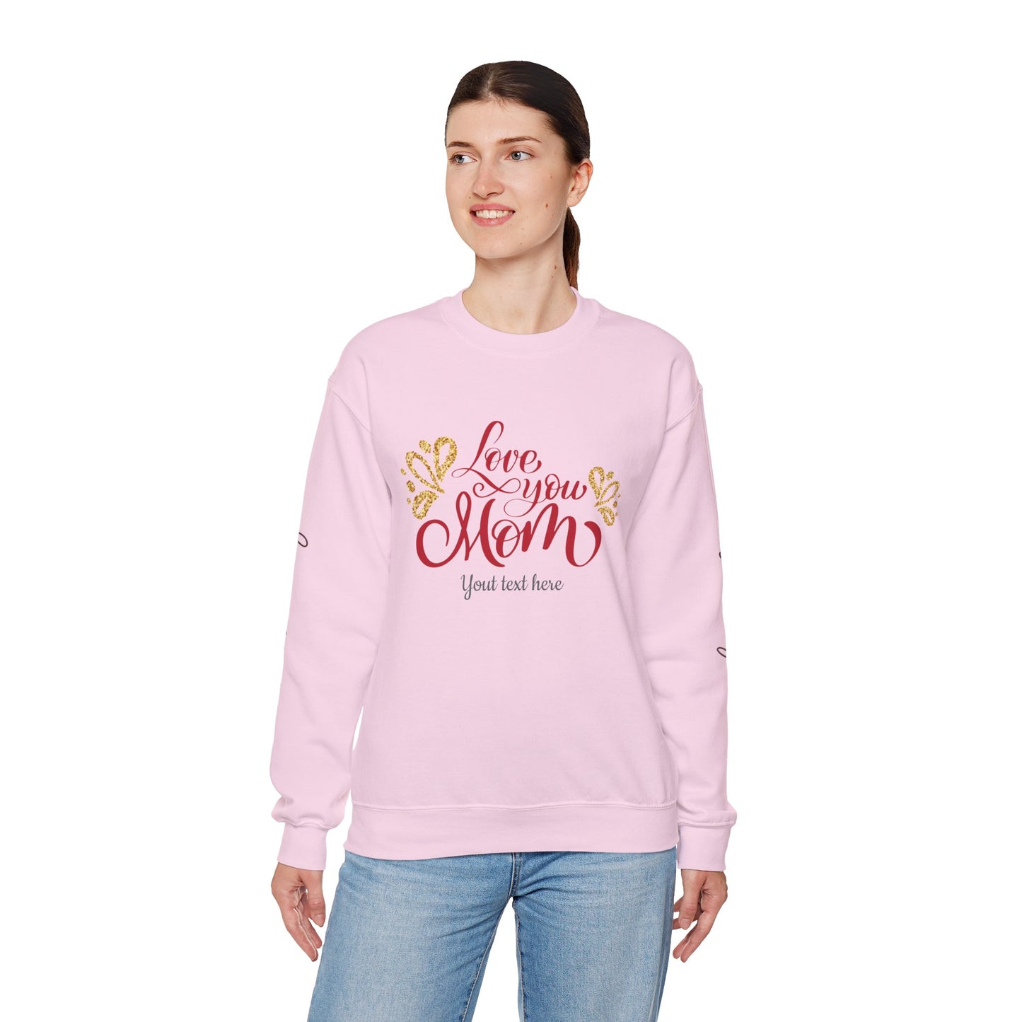 Love You Mom Crewneck Sweatshirt - Best Mom Gift for Mother's Day
