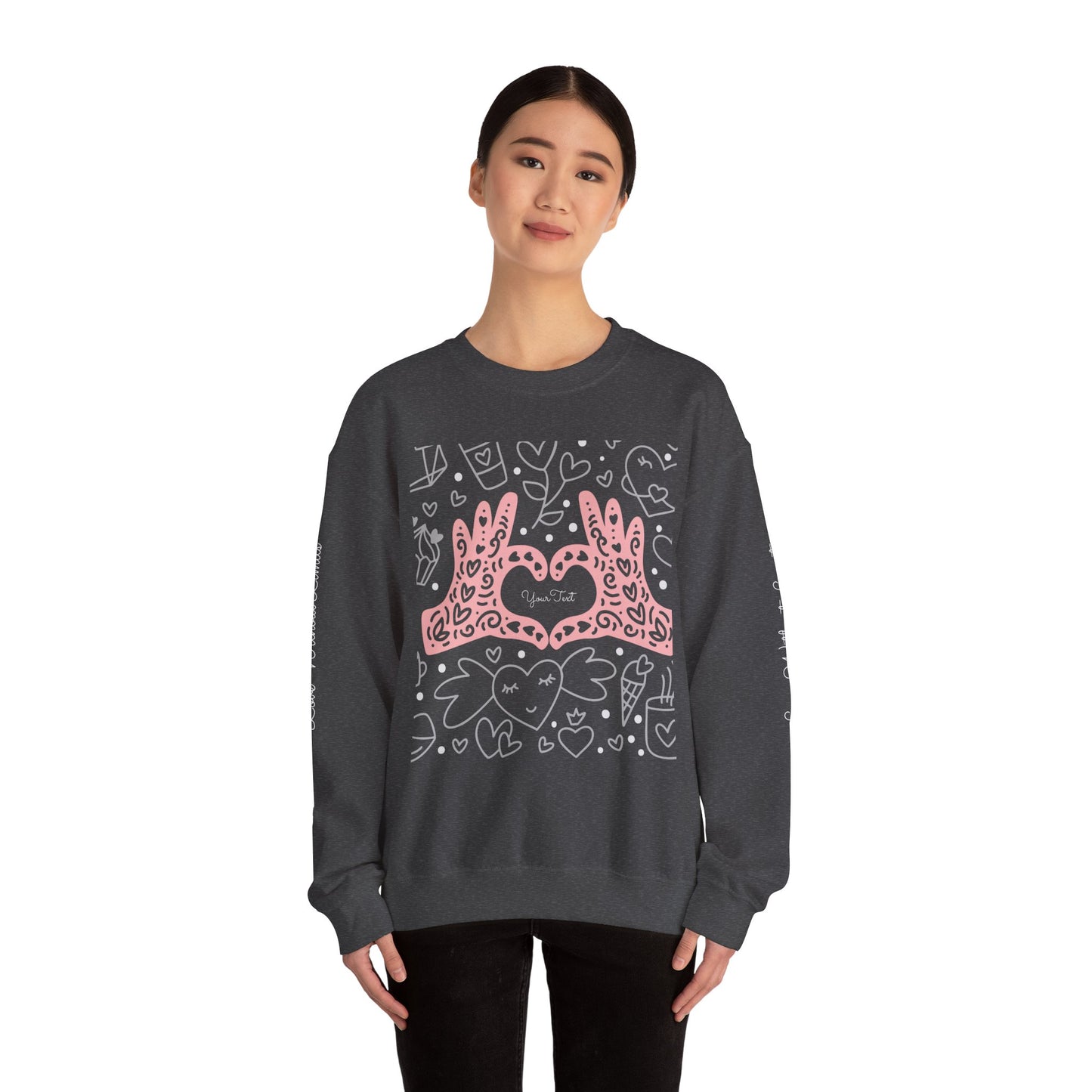 Heartfelt Love Crewneck Sweatshirt - Cute and Cozy