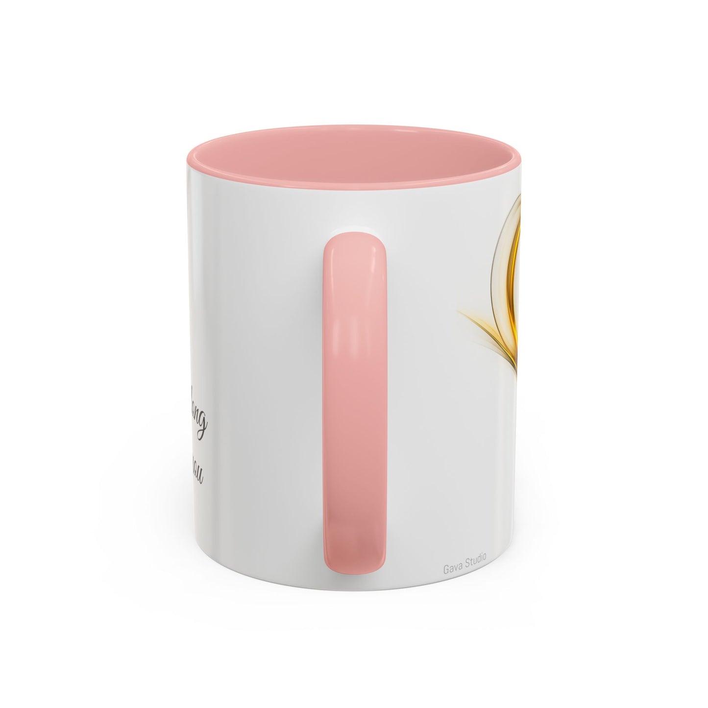 Coffee Mug - Modern Abstract Golden Heart Design - Romantic Gift for Love One
