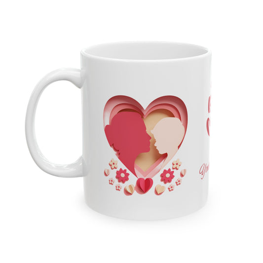 Best Mom Ceramic Mug - Heart Balloon Design (11oz, 15oz)
