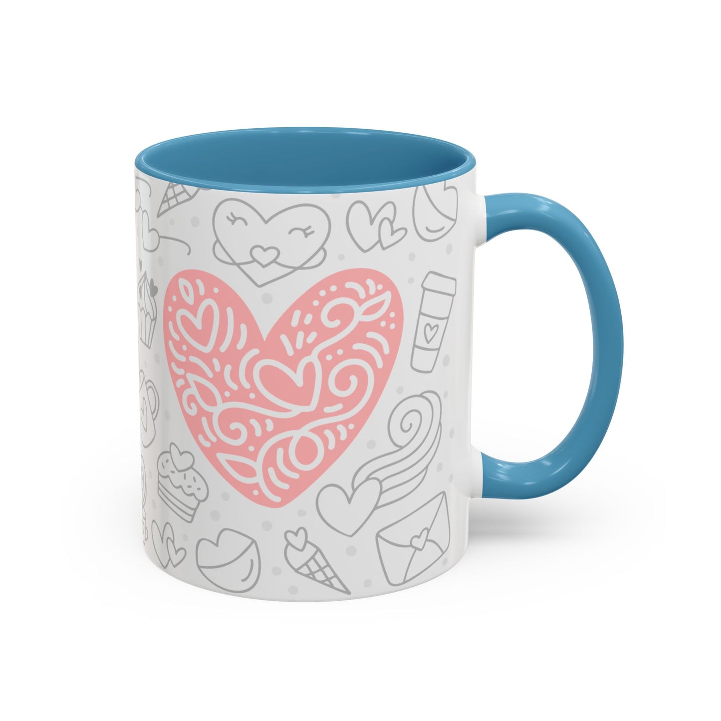 Sweetheart Accent Coffee Mug - 11oz & 15oz - Cute Design for Coffee Lovers