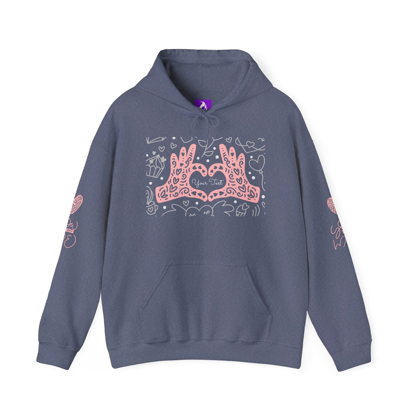 Love Hands Unisex Hooded Sweatshirt - Cozy & Cute for Couples and Friends
