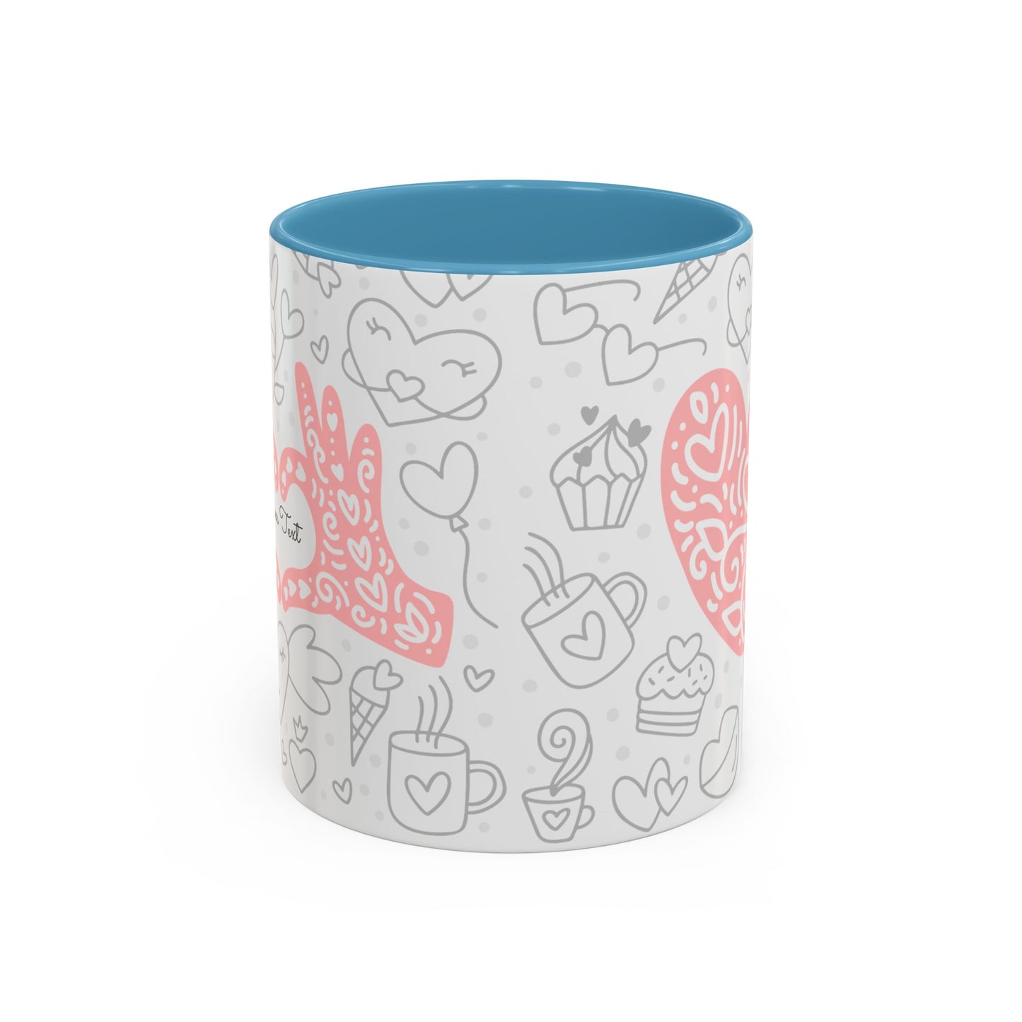 Sweetheart Accent Coffee Mug - 11oz & 15oz - Cute Design for Coffee Lovers