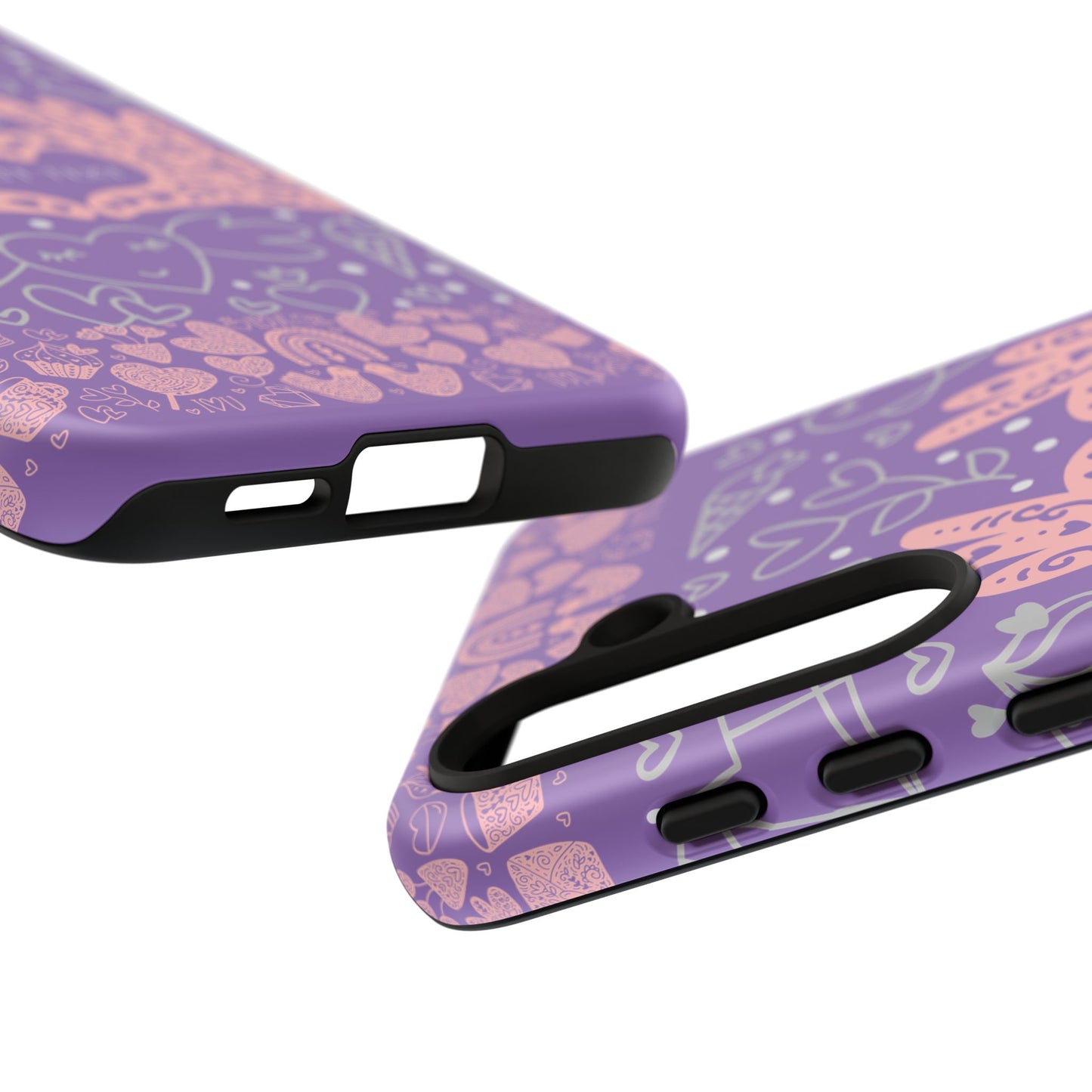 Colorful Heart Pattern Phone Case - Customizable Tough Case