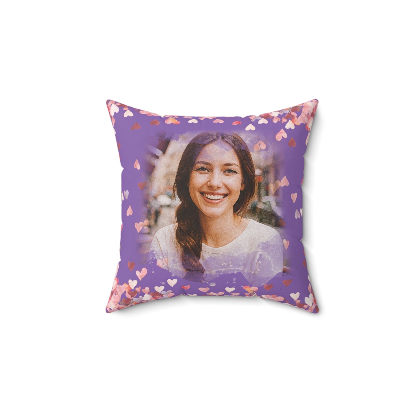 Personalized Spun Polyester Pillow with Artistic Effect