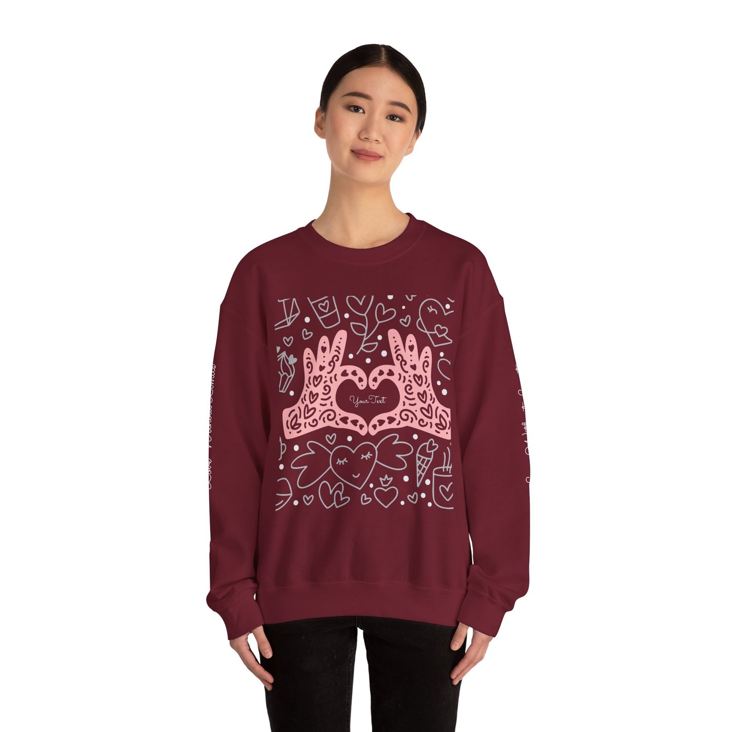 Heartfelt Love Crewneck Sweatshirt - Cute and Cozy