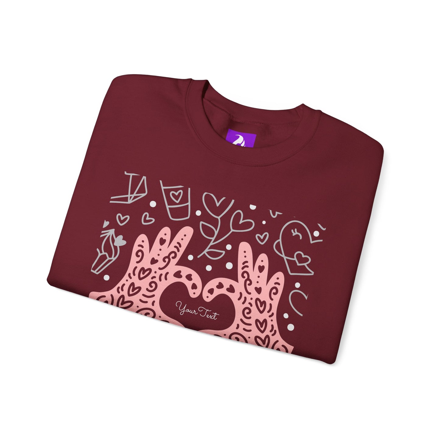 Heartfelt Love Crewneck Sweatshirt - Cute and Cozy