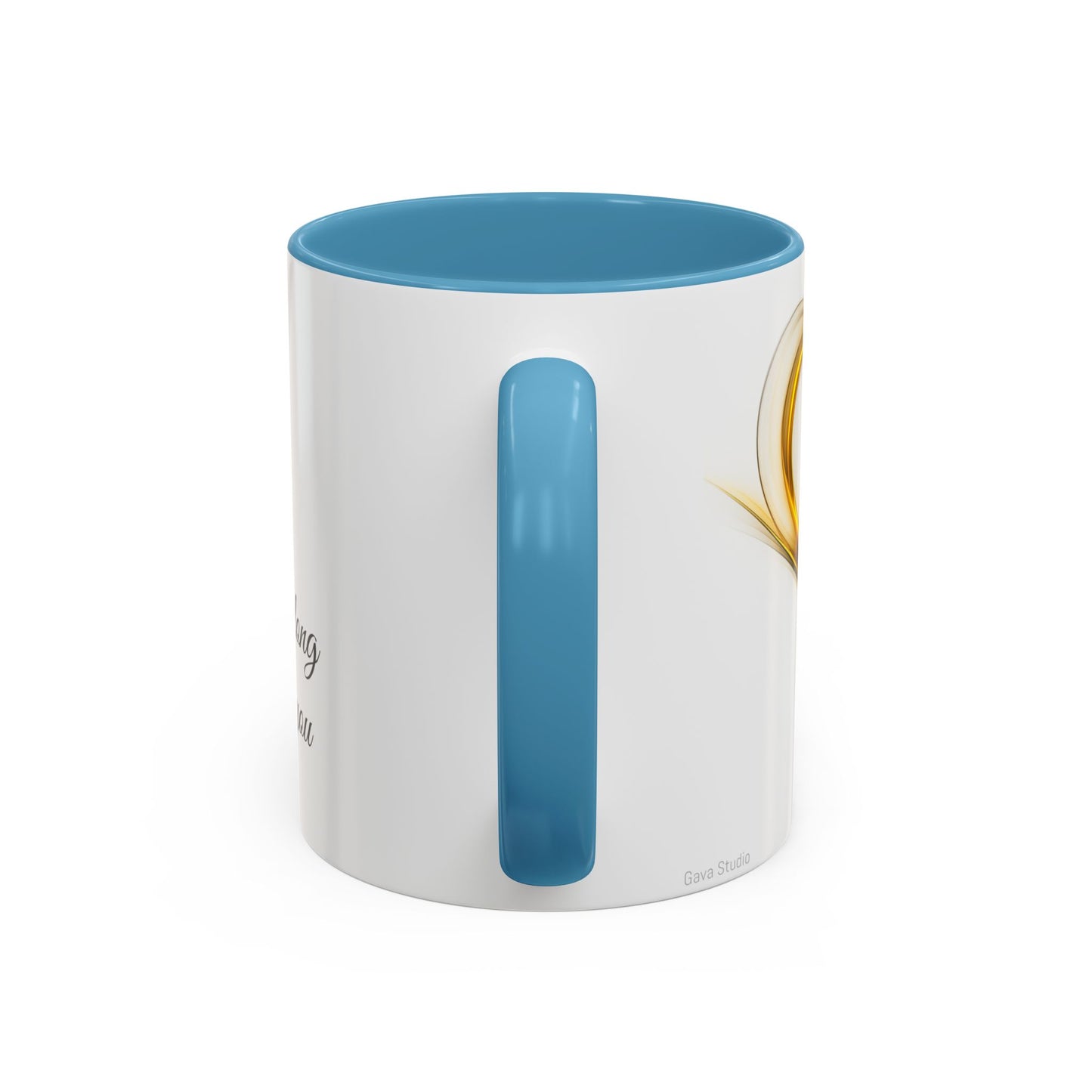 Coffee Mug - Modern Abstract Golden Heart Design - Romantic Gift for Love One