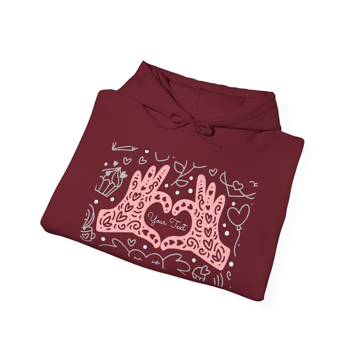 Love Hands Unisex Hooded Sweatshirt - Cozy & Cute for Couples and Friends
