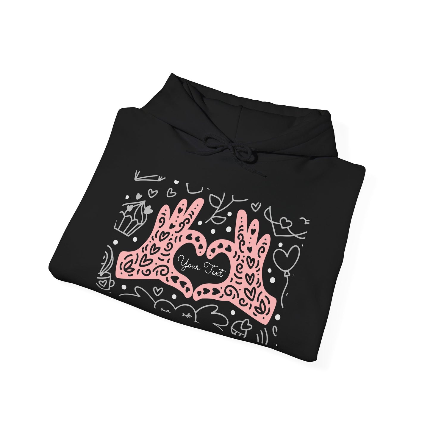 Love Hands Unisex Hooded Sweatshirt - Cozy & Cute for Couples and Friends