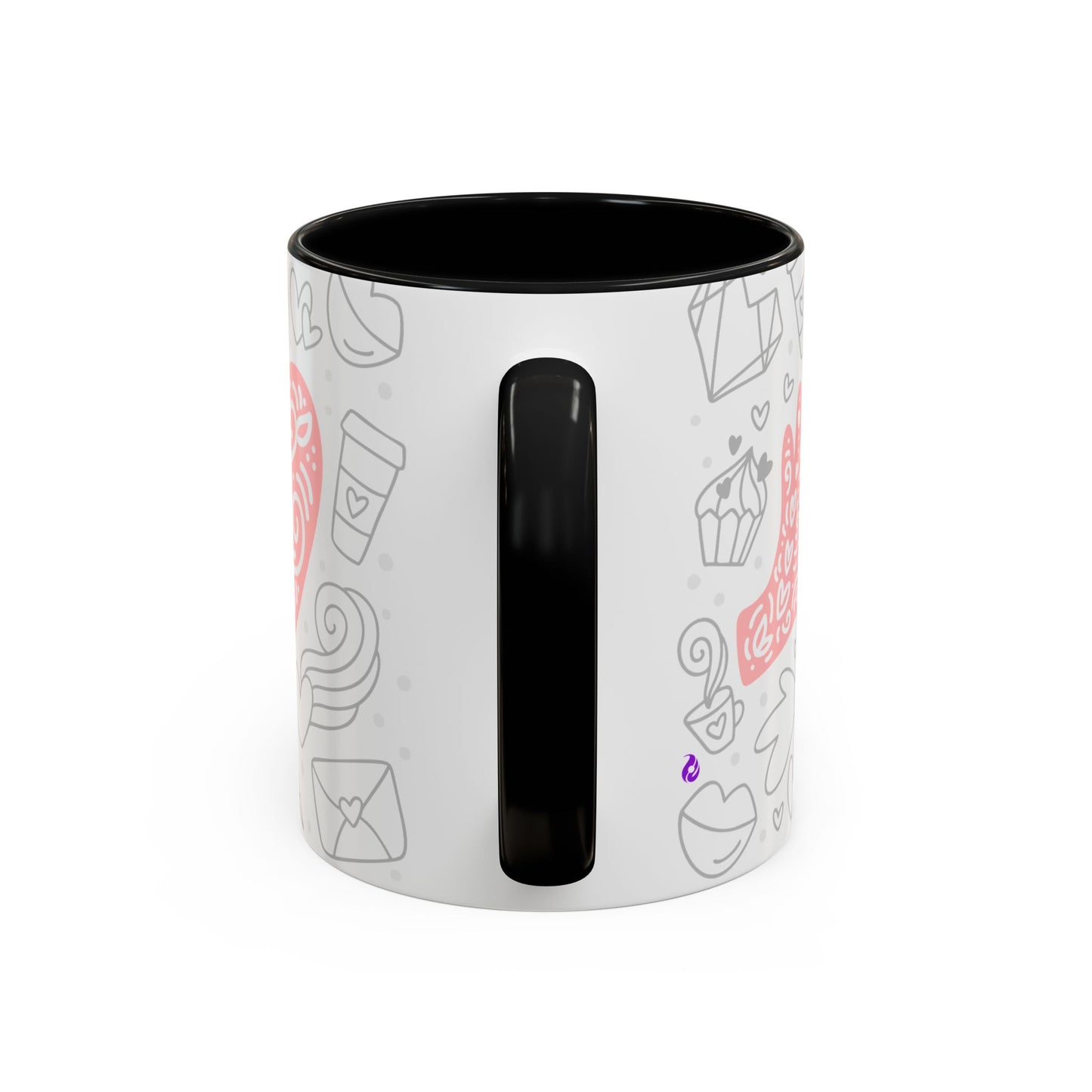 Sweetheart Accent Coffee Mug - 11oz & 15oz - Cute Design for Coffee Lovers