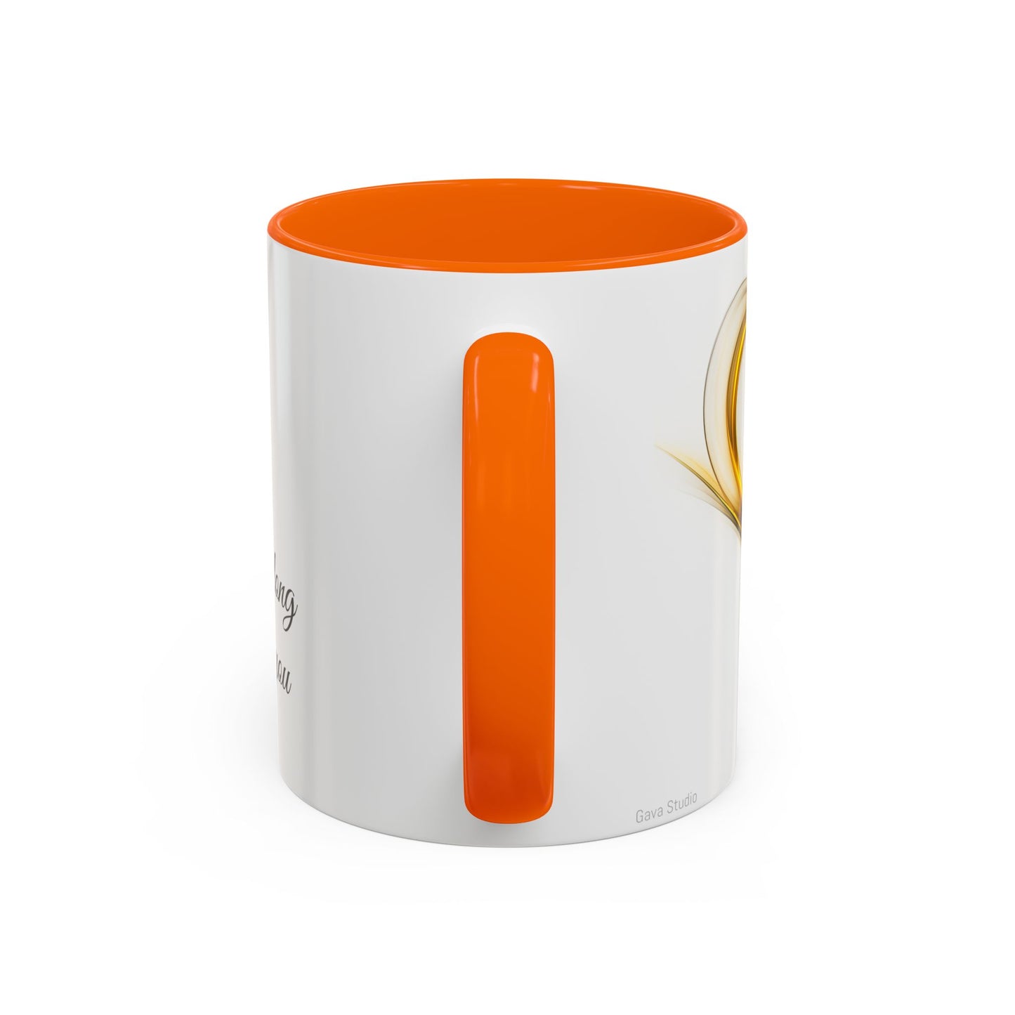Coffee Mug - Modern Abstract Golden Heart Design - Romantic Gift for Love One