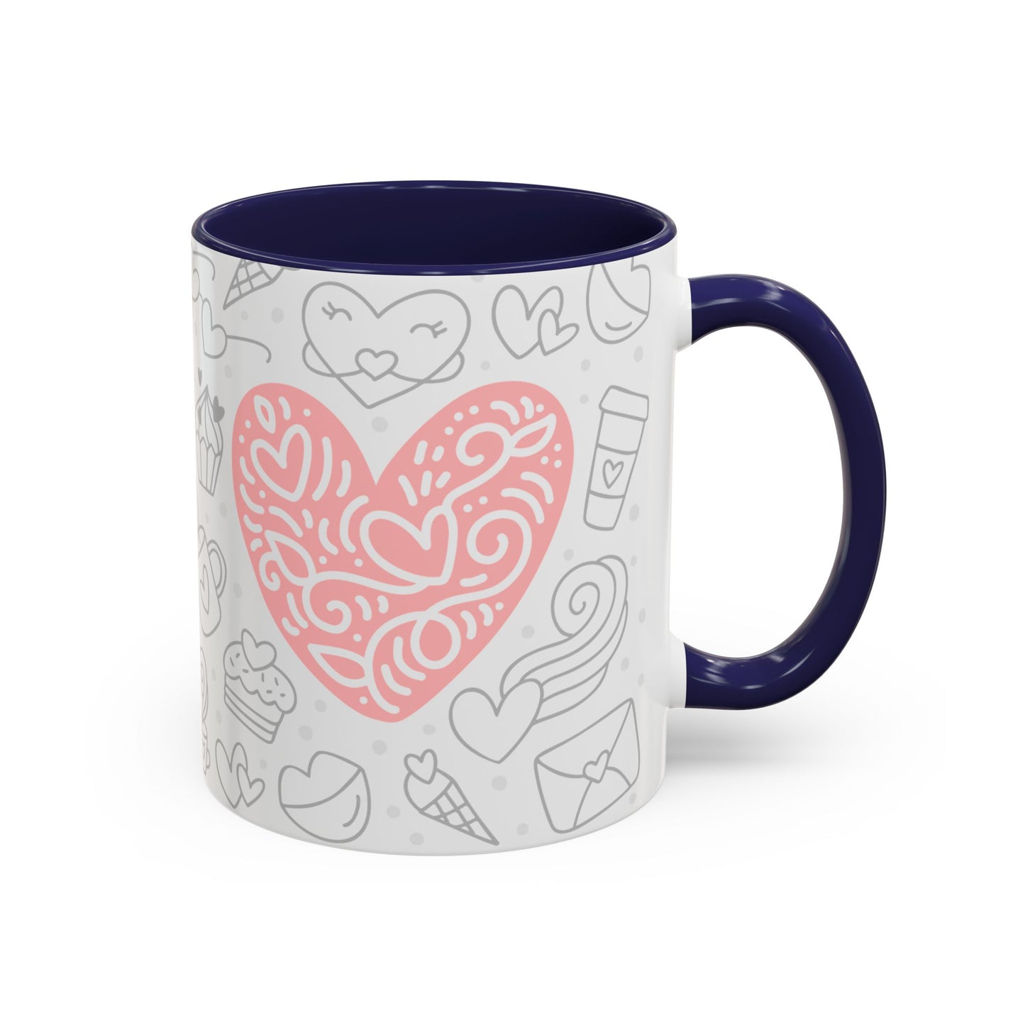 Sweetheart Accent Coffee Mug - 11oz & 15oz - Cute Design for Coffee Lovers