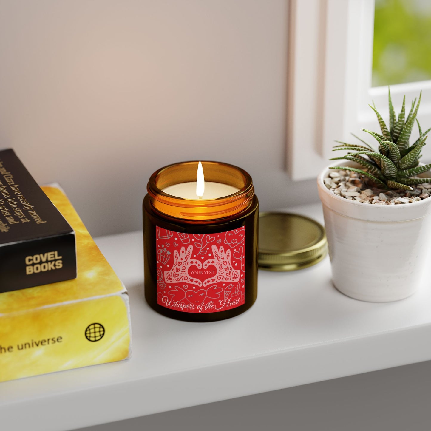 Personalized Scented Candles - Coconut Apricot Wax, Heartfelt Design
