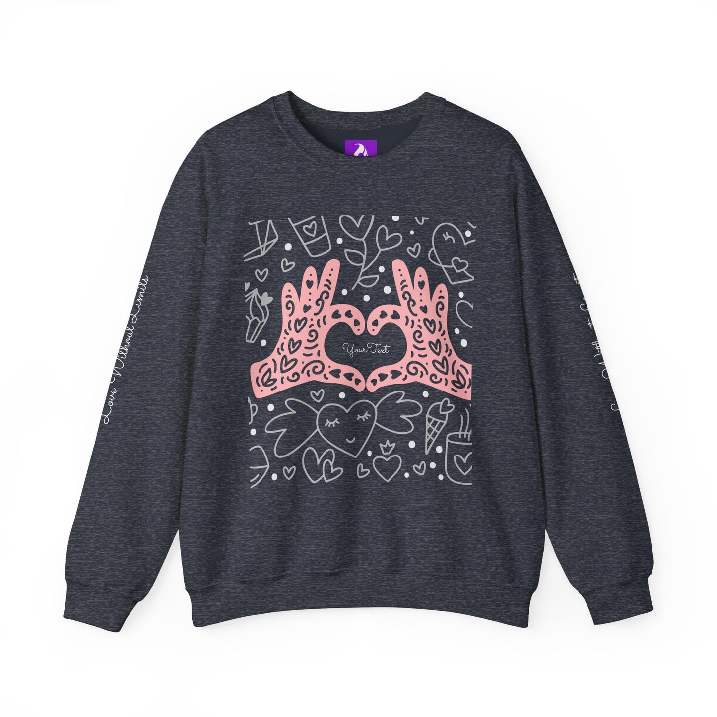 Heartfelt Love Crewneck Sweatshirt - Cute and Cozy
