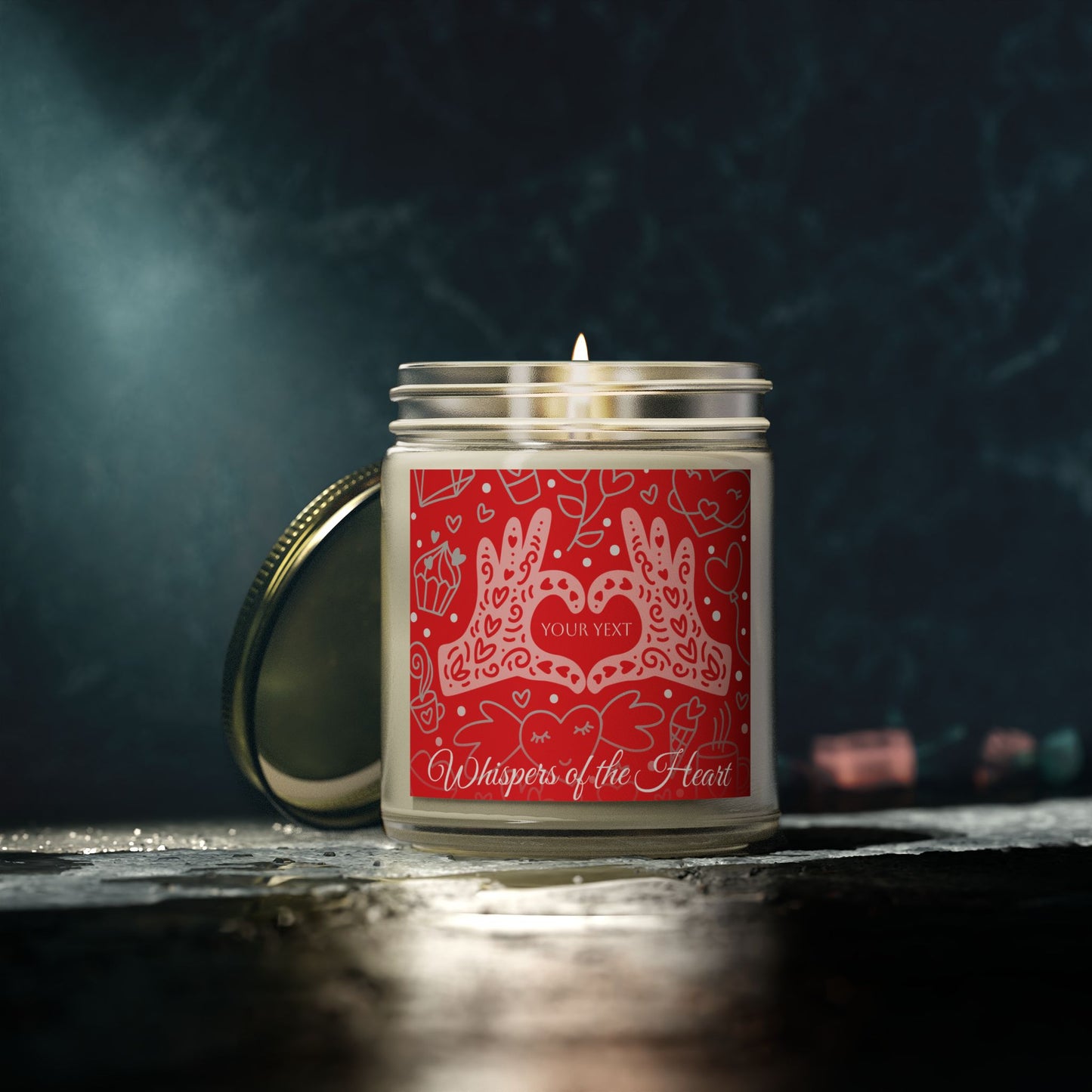Personalized Scented Candles - Coconut Apricot Wax, Heartfelt Design