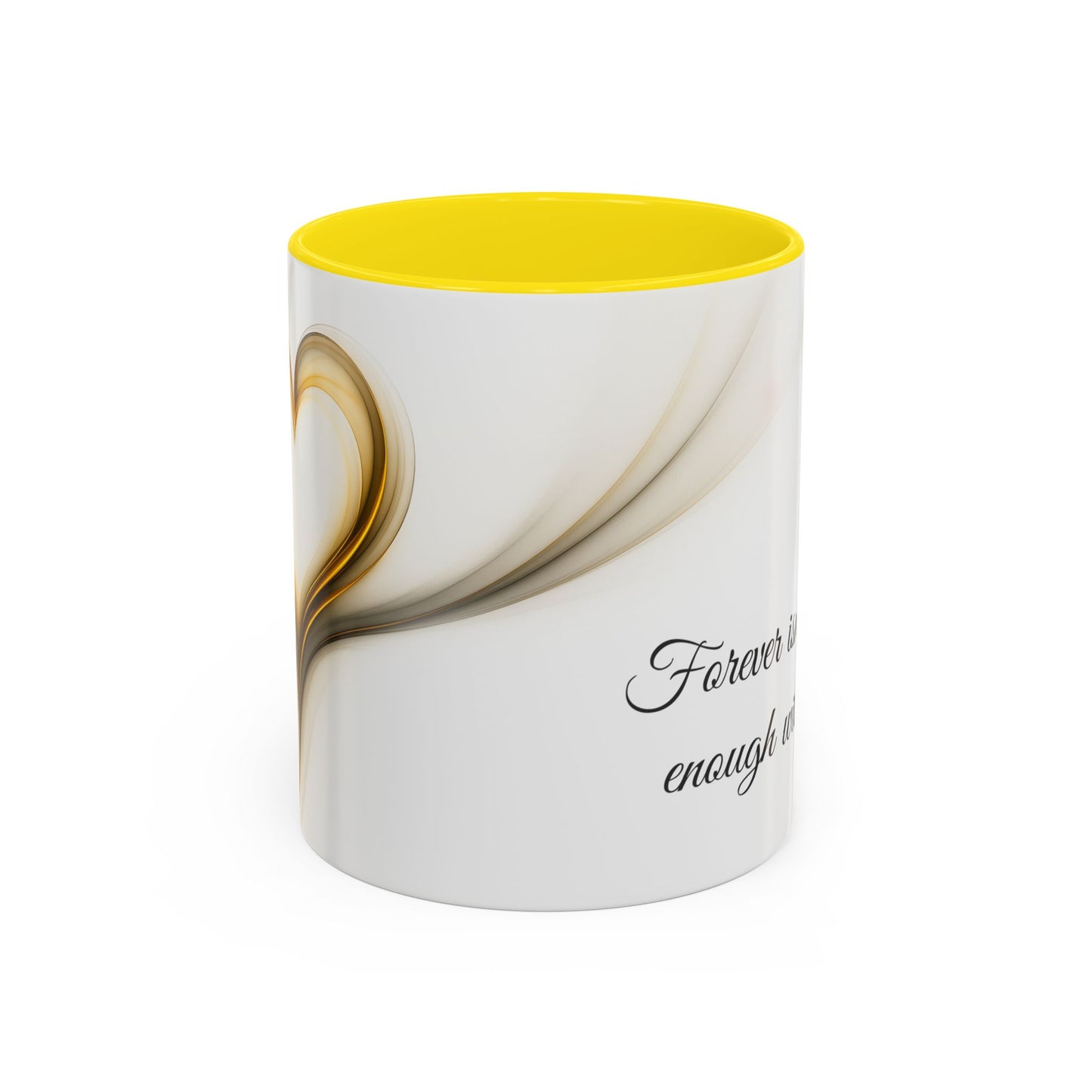 Coffee Mug - Modern Abstract Golden Heart Design - Romantic Gift for Love One