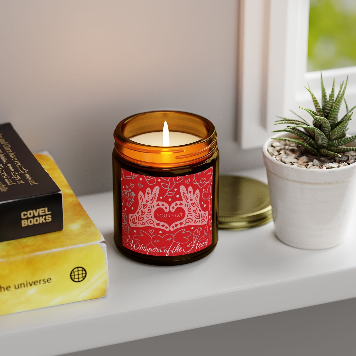 Personalized Scented Candles - Coconut Apricot Wax, Heartfelt Design