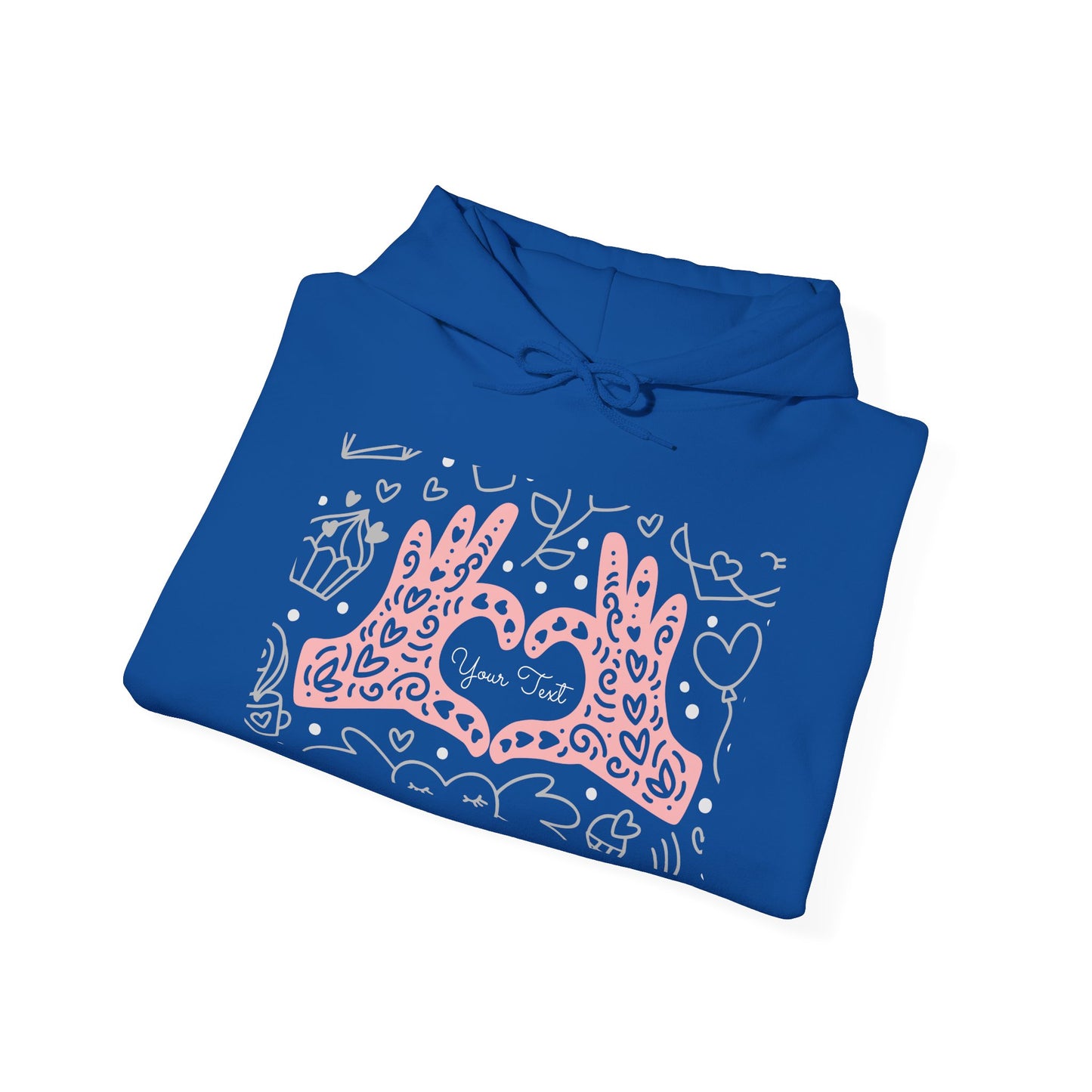 Love Hands Unisex Hooded Sweatshirt - Cozy & Cute for Couples and Friends