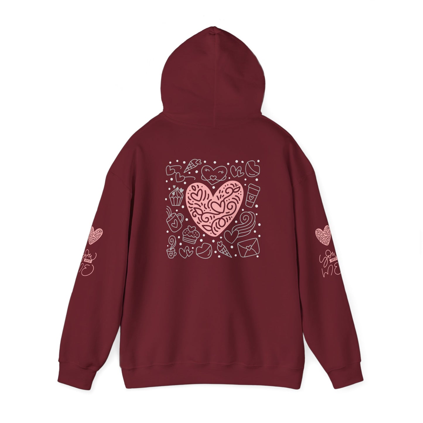 Love Hands Unisex Hooded Sweatshirt - Cozy & Cute for Couples and Friends