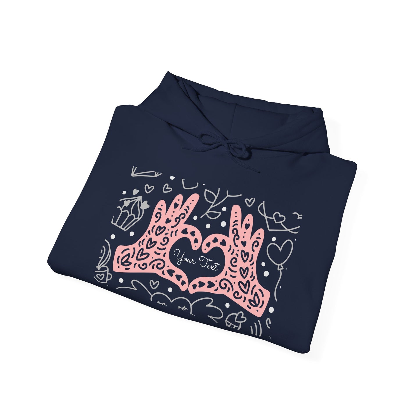 Love Hands Unisex Hooded Sweatshirt - Cozy & Cute for Couples and Friends