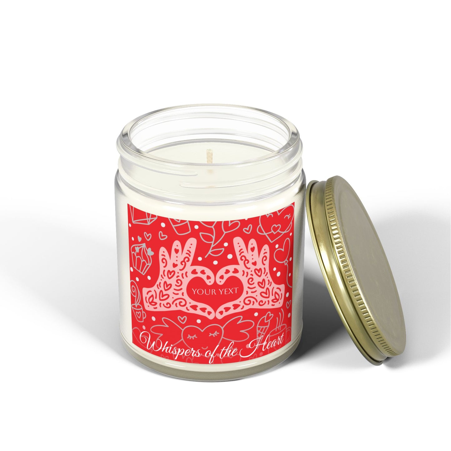 Personalized Scented Candles - Coconut Apricot Wax, Heartfelt Design