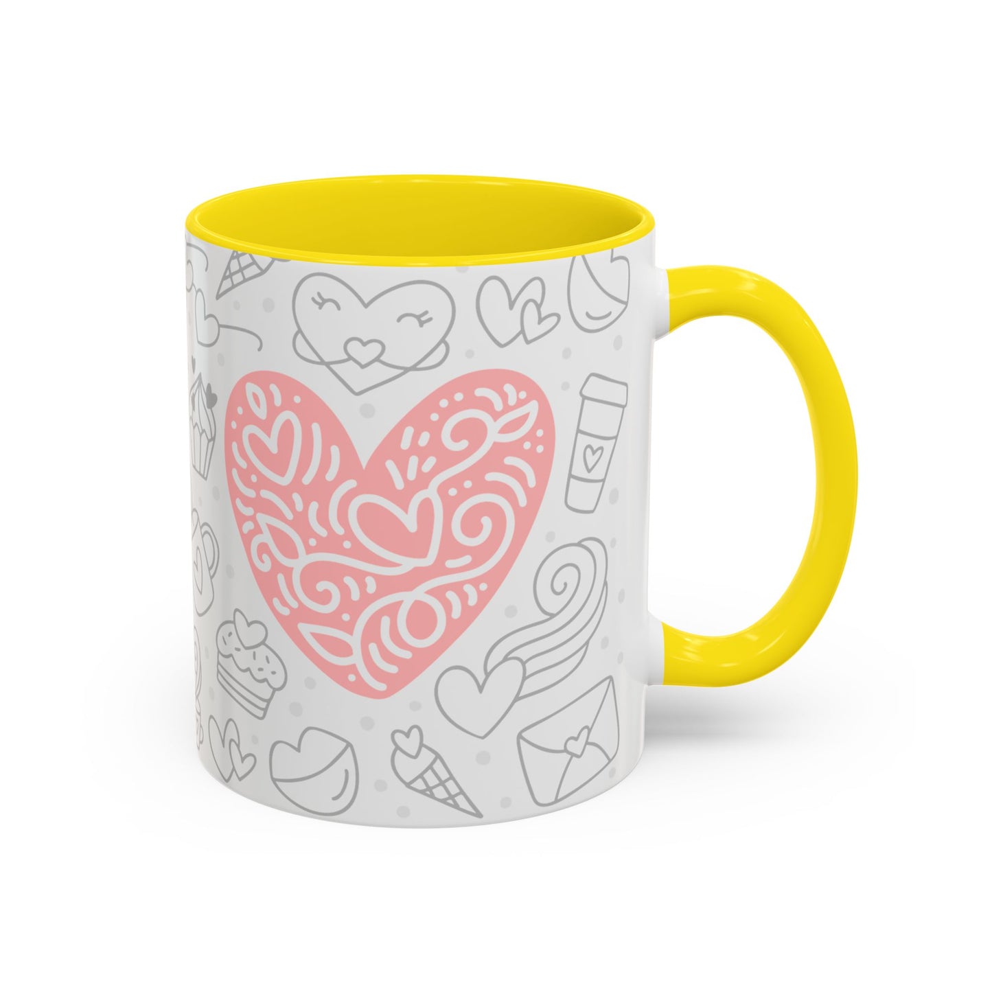 Sweetheart Accent Coffee Mug - 11oz & 15oz - Cute Design for Coffee Lovers