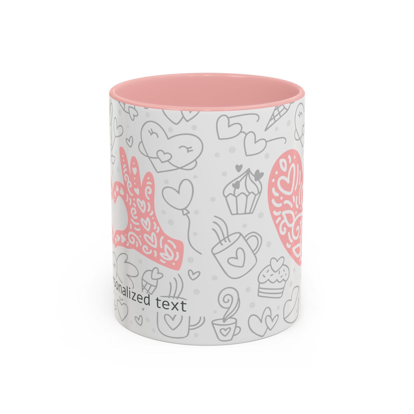 Custom Sweetheart Accent Coffee Mug – 11oz & 15oz – Cute Design for Coffee Lovers