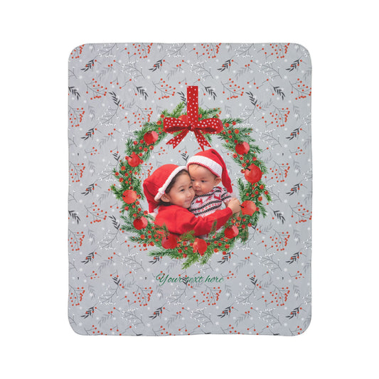 Botanical Berries Pattern | Custom Photo & Text | Cozy Winter Gift by Gava Studio